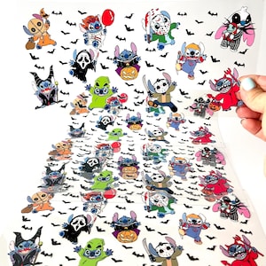 Stich t Scary Movie Halloween Uv Dtf can glass wrap 16 oz  l 16oz Uv Dtf wrap l Can wap l Halloween Cup wrap