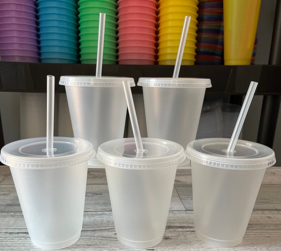 Plain Reusable Kids Cups 16 Oz Set of 5 