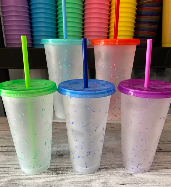 Color Changing Cups Lids Straws, Color Changing Tumbler Straw Set