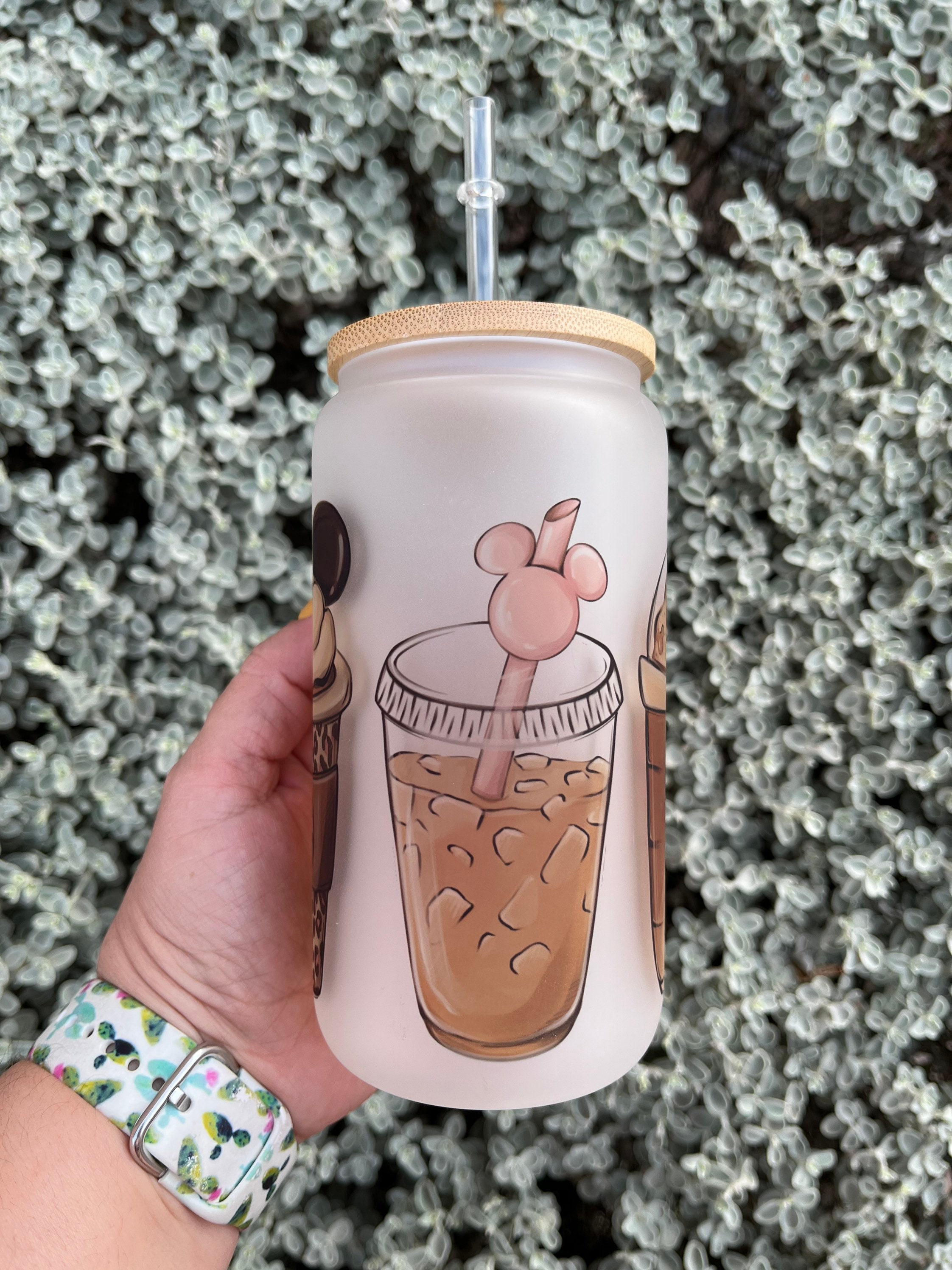 16oz Sublimation Frosted Glass Beer Can Glass Bamboo Lid Gift Personalized  Frosted Tumbler 