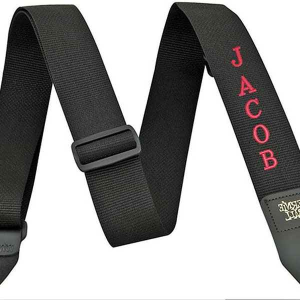 Guitar Strap personalized with Name or Text of your choice!  Quality Ernie Ball guitar strap!