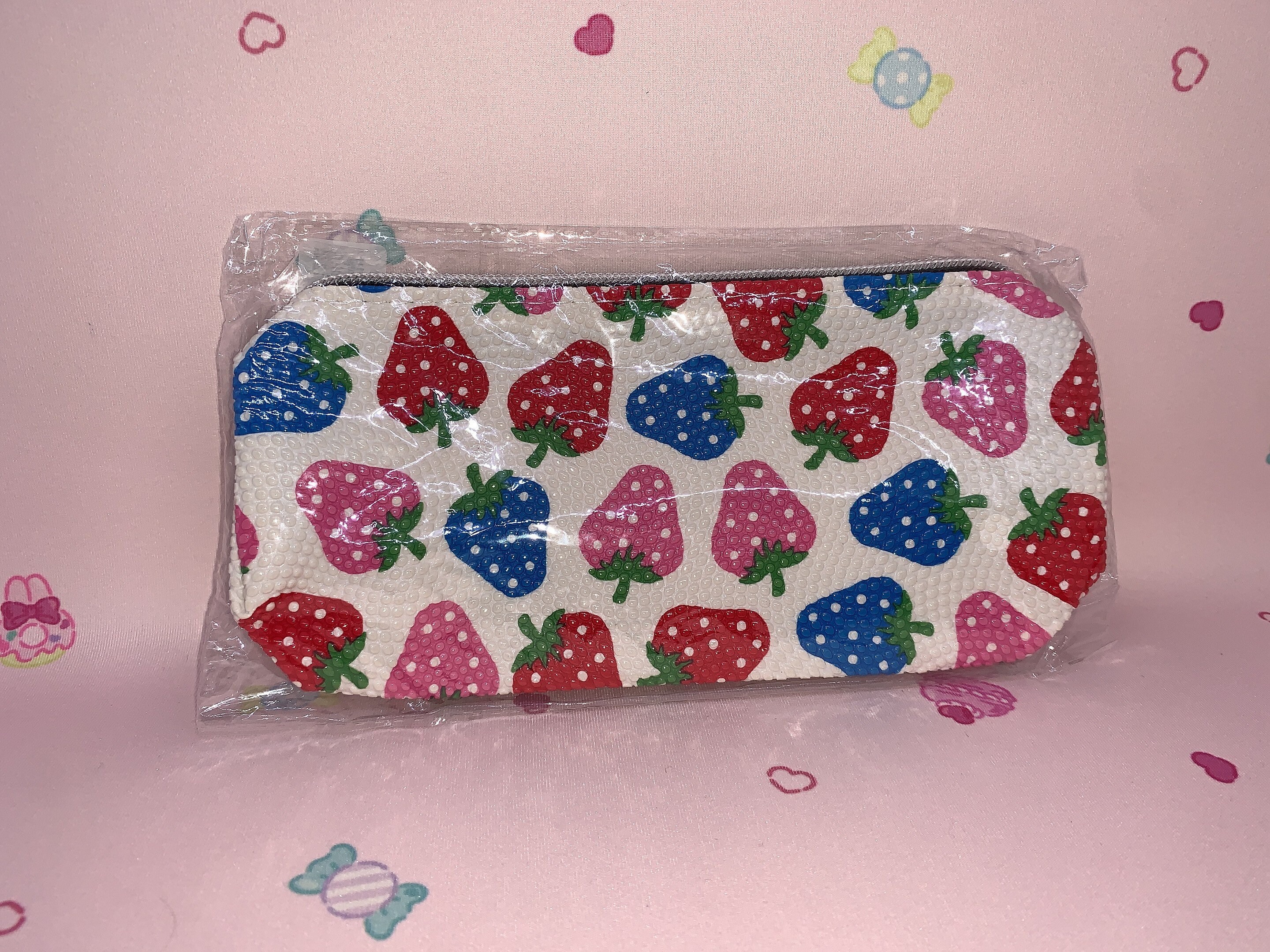 Cute Kawaii Strawberry Pencil Case Cosmetic Pouch Etsy
