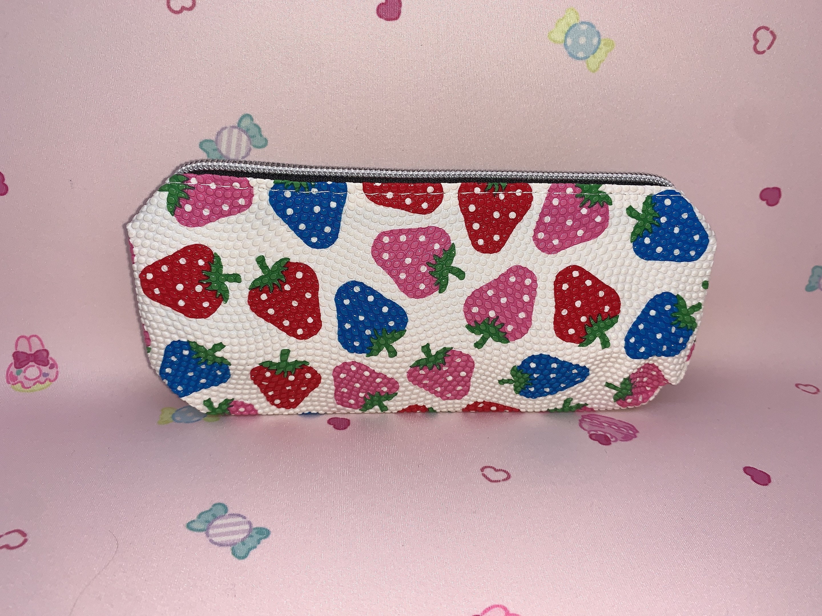 Cute Kawaii Strawberry Pencil Case Cosmetic Pouch Etsy