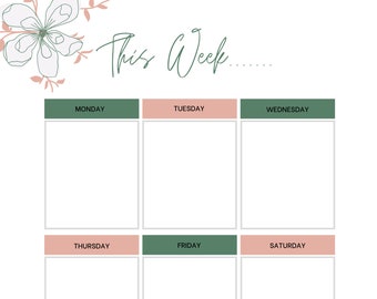 DESCARGA INSTANTE Calendario semanal, Para hacer lista, Calendario, Calendario semanal imprimible simple, Hacer, Lista de tareas, Plan semanal