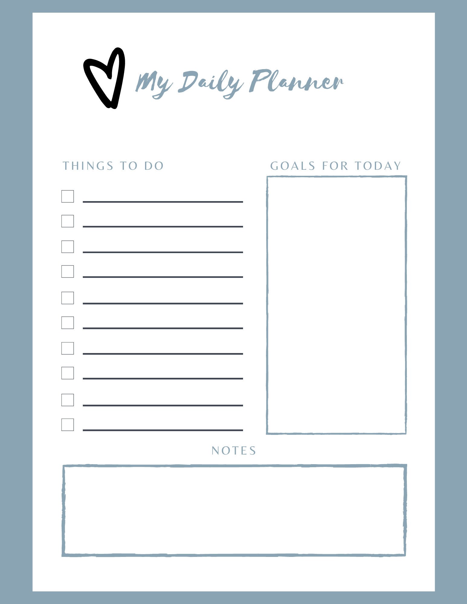 instant download daily planner my daily planner to do list etsy