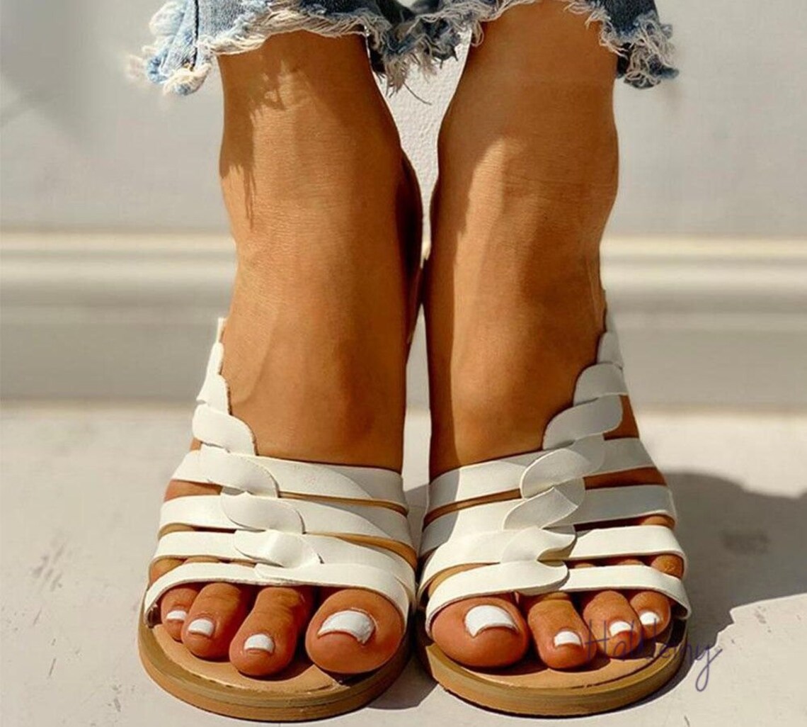 Women's Office Sandals Gladiator Casual Flat Beach | Etsy