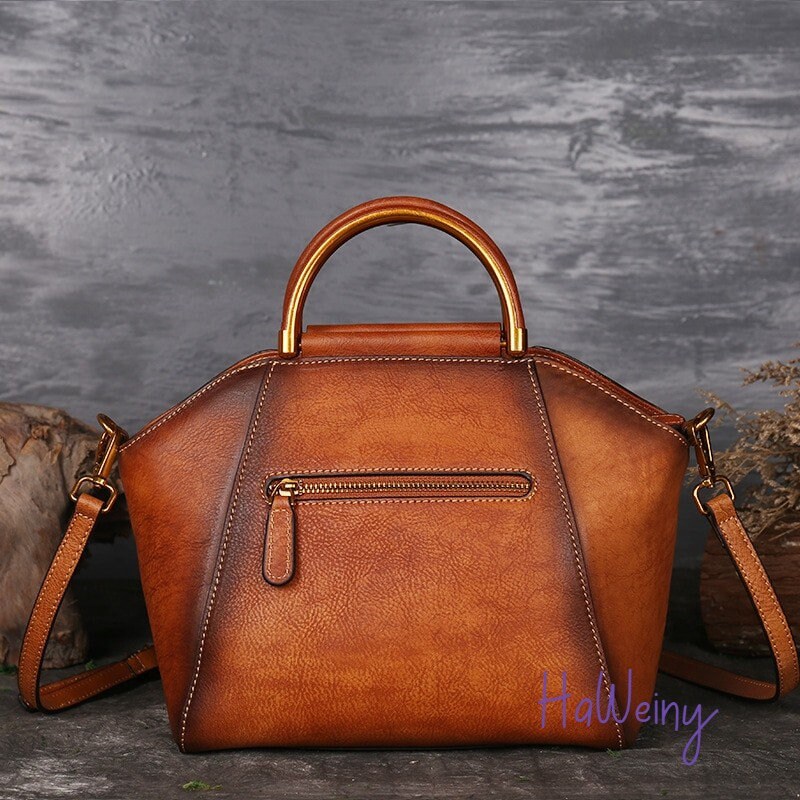 Luxury Women Genuine Leather Handbags Ladies Retro Elegant - Etsy