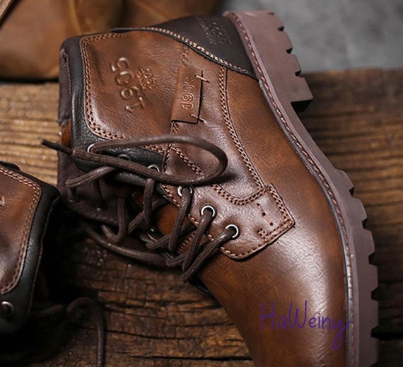 Men Shoes Boots Retro Style Ankle Boots 