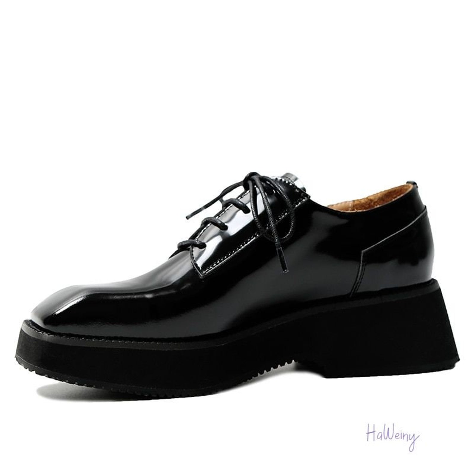 platform patent shoes