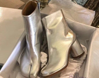Luxury Leather Tabi Boots Fashion Round 