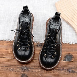 Mori Thick-soled College British Lace-up Martin Small Leather - Etsy