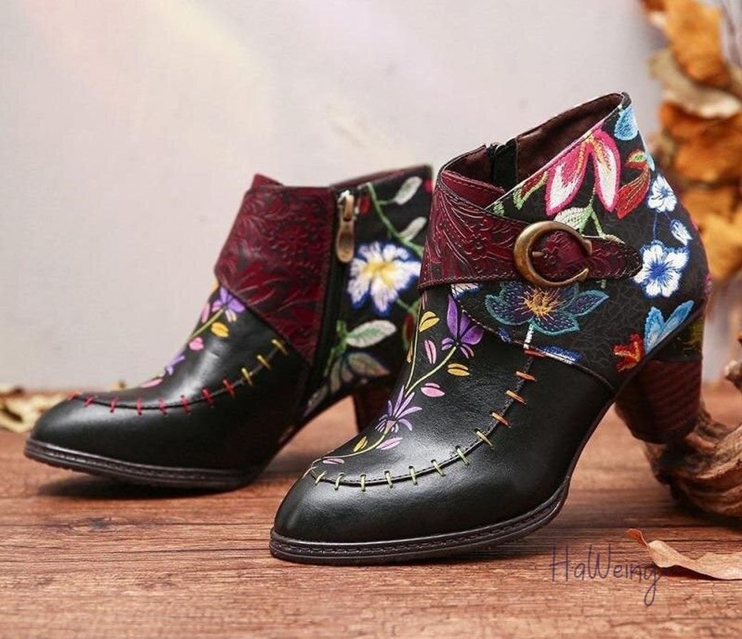 Vrouwen laarzen 2021 nieuwe herfst winter echt lederen - Etsy België