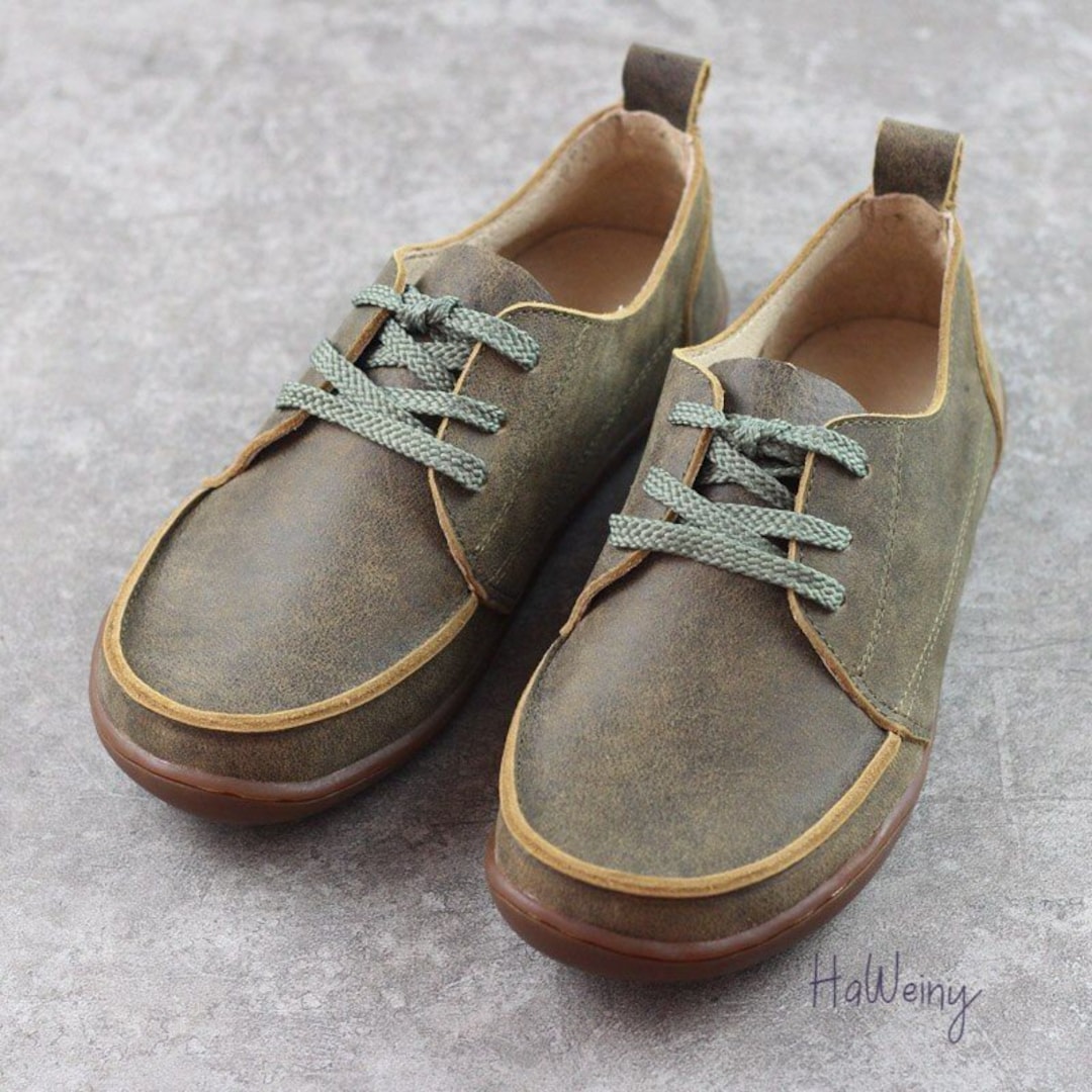 Retro Leather Flat Sole Casual Shoes 