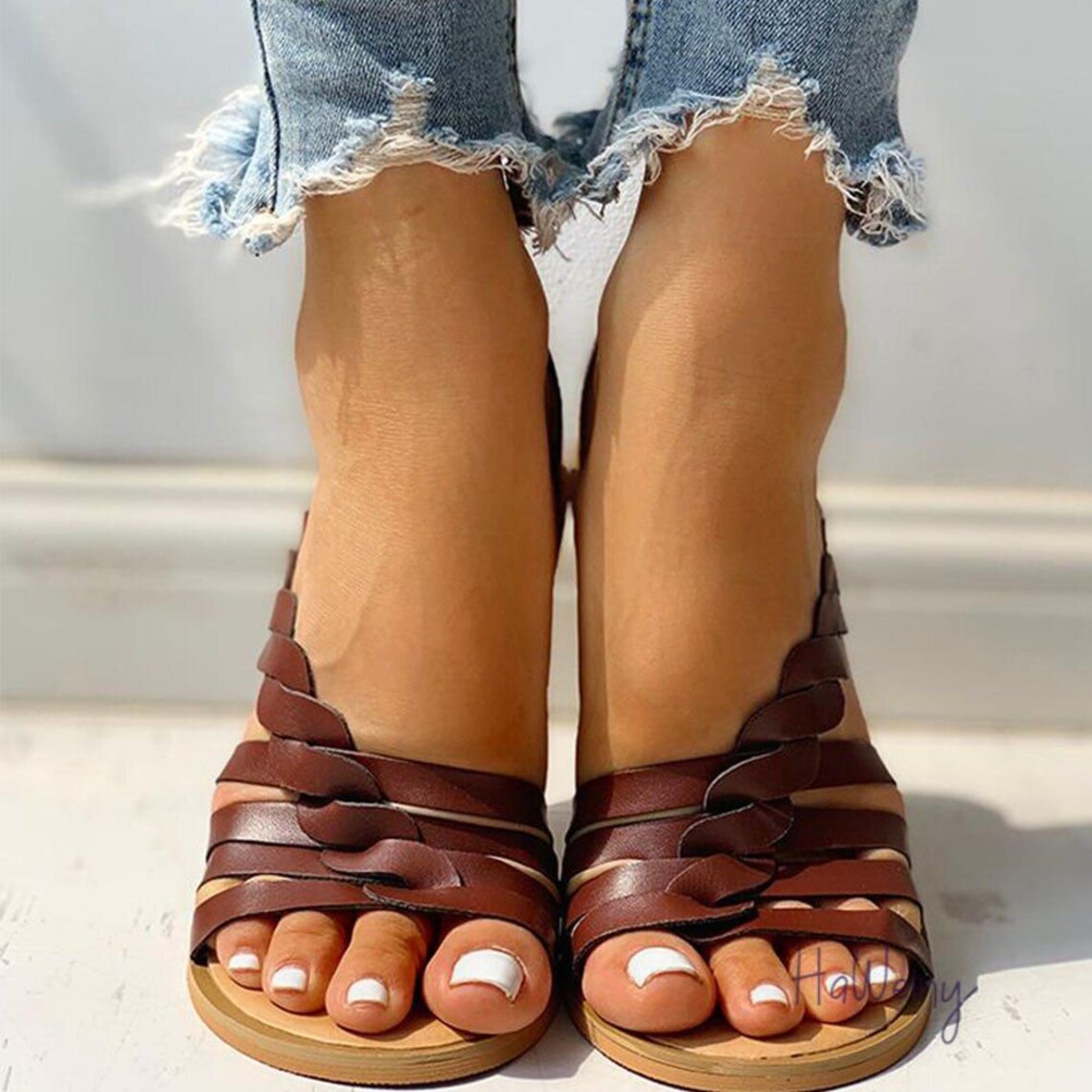 Women's Office Sandals Gladiator Casual Flat Beach | Etsy