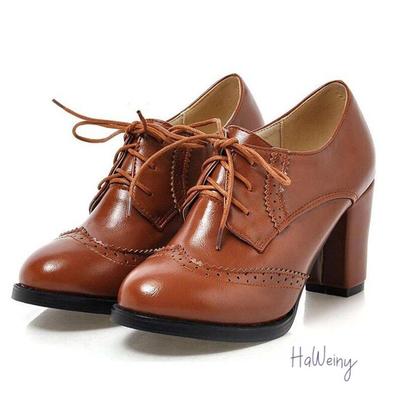 Women Retro Lace up Leather Ankle Booties Vintage Style Zipper Oxford Sole Shoe Boots by Nevera Women Retro Lace up Leather Ankle Booties Vintage Style Zipper Oxford Sole Shoe Boots by Nevera