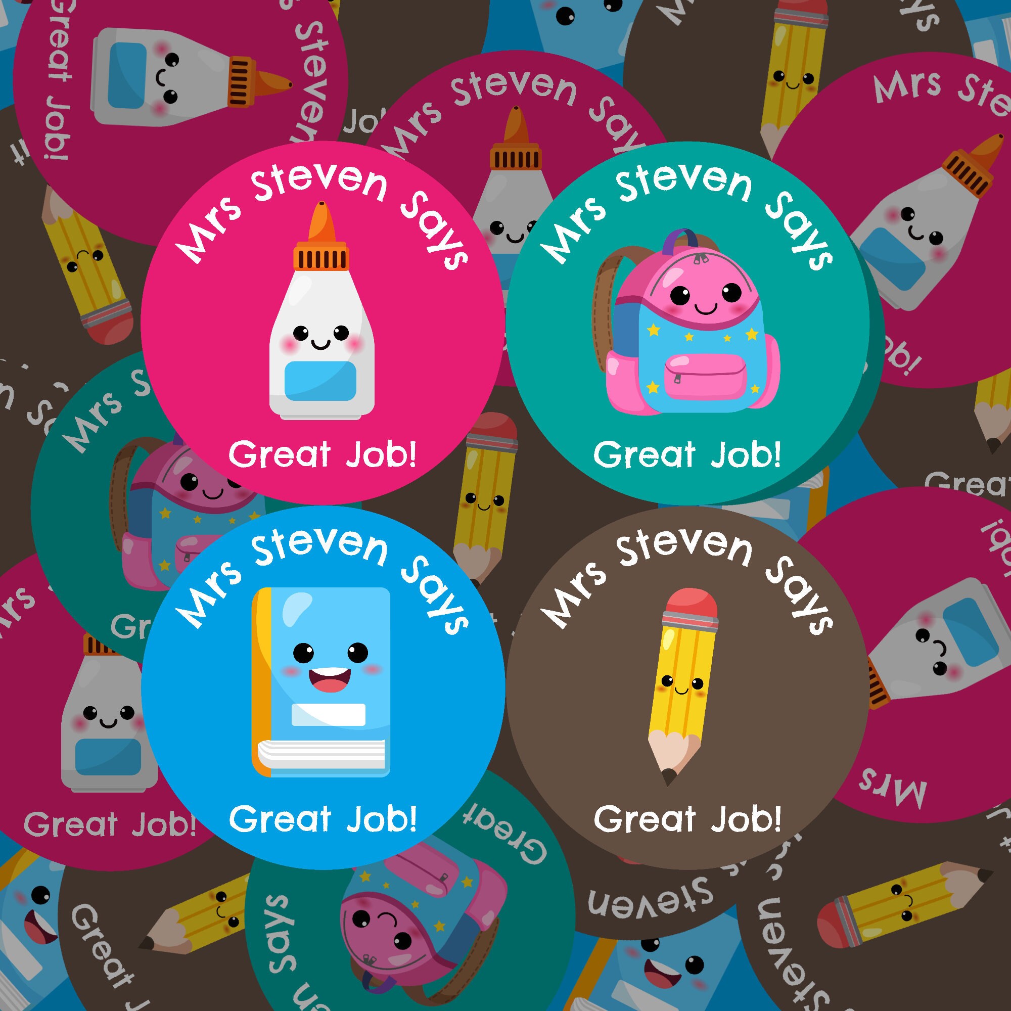 Personalised Teacher Stickers School Stickers Sheet Teacher Etsy