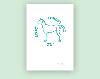 Impresión de monedas irlandesas de caballos