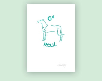 Impresión de moneda de perro lobo irlandés