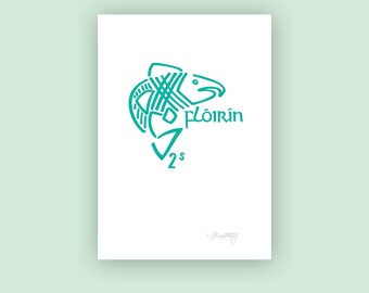 Impresión de moneda irlandesa de salmón