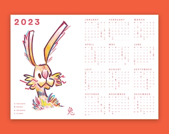 Calendario irlandés del año del conejo 2023