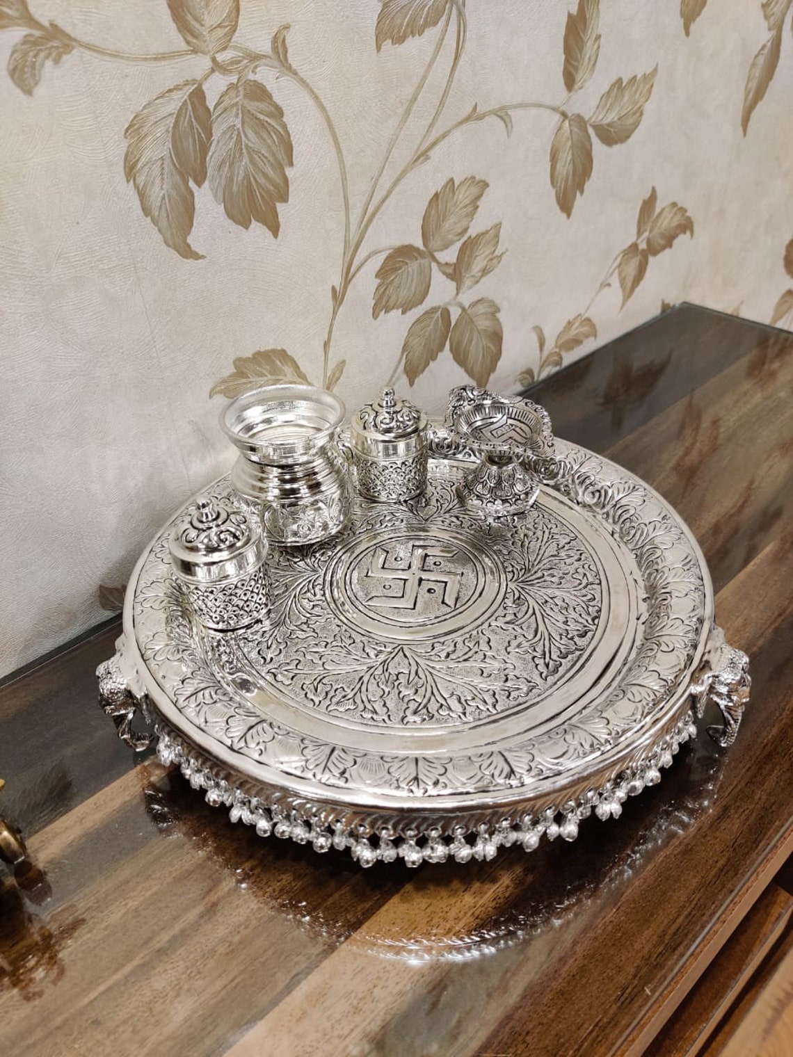 Puja Plate German Silver Pooja Plate - Etsy UK