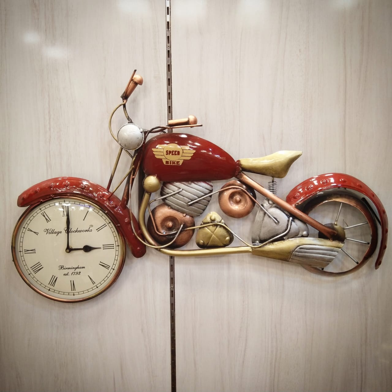 Wall Clock, Bike Clock, Metallic Bike