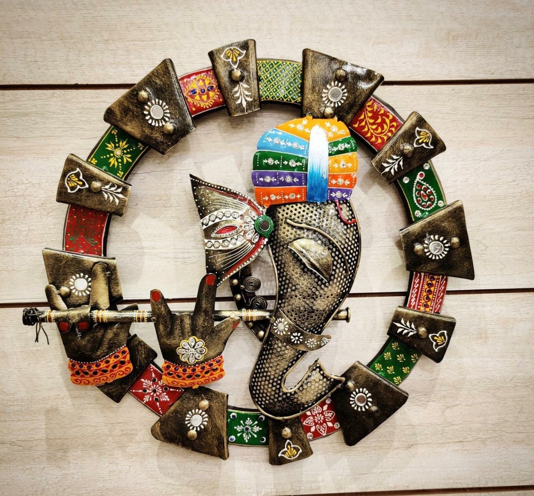 Bansuri Ganesha Wall Décor Wall Hanging Wall Décor Etsy