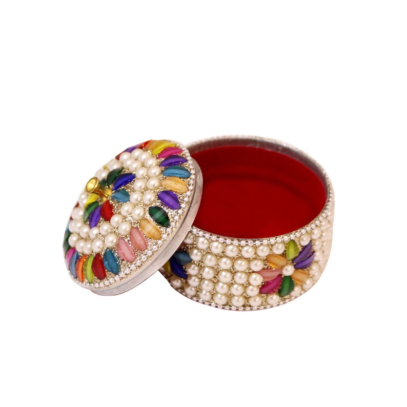 Sandal Box i71-343 Wooden Hand Painted Kumkum Powder Box Vermilion Box Painted Wooden Handmade Long Sindoor Box Beautiful Decorative