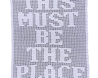 The Place - filet crochet tapestry pattern PDF. PATTERN ONLY.