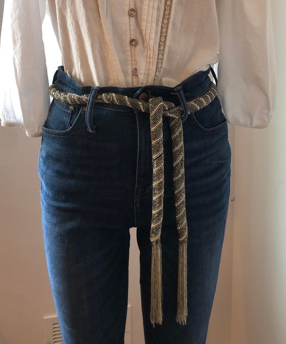 Beaded Fringe Tassle Belt Stevie Nicks Art Deco Sa