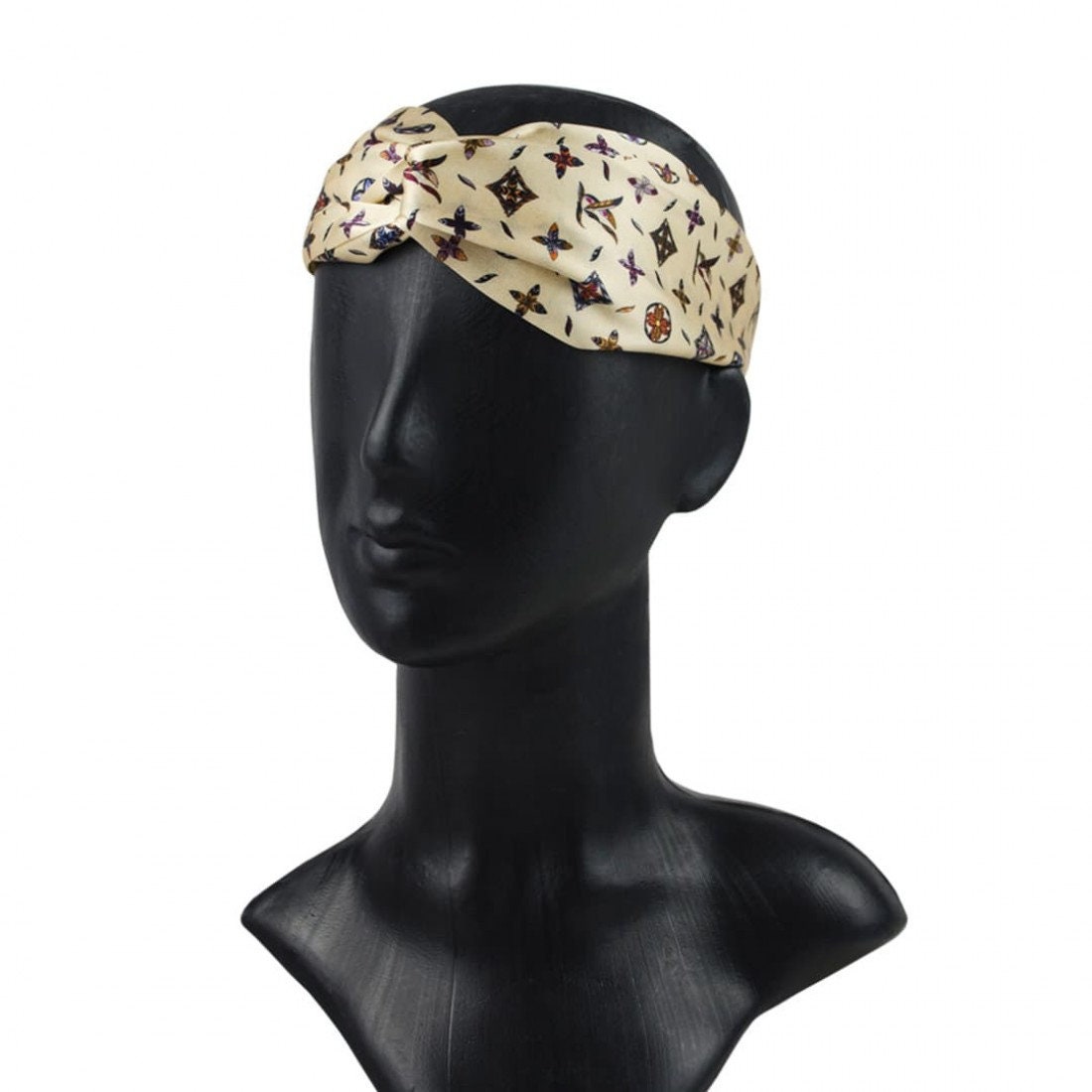 Pure silk twist headband Louis Vuitton print. Luxury hair | Etsy