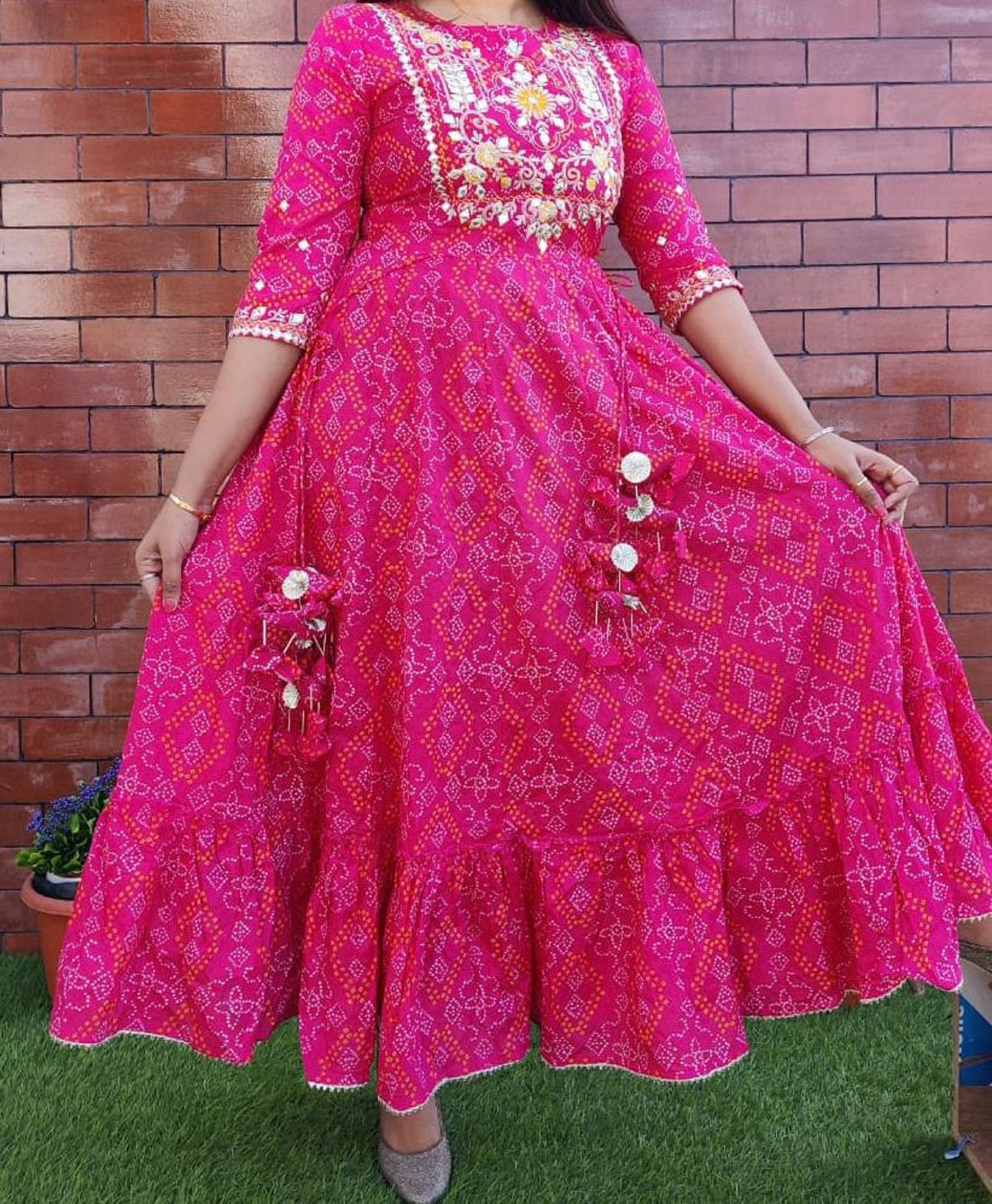 Woman Fashion Designer Rani Color Embroidery Work Long Gown Etsy Woman Fashion Designer Rani Color Embroidery Work Long Gown Etsy