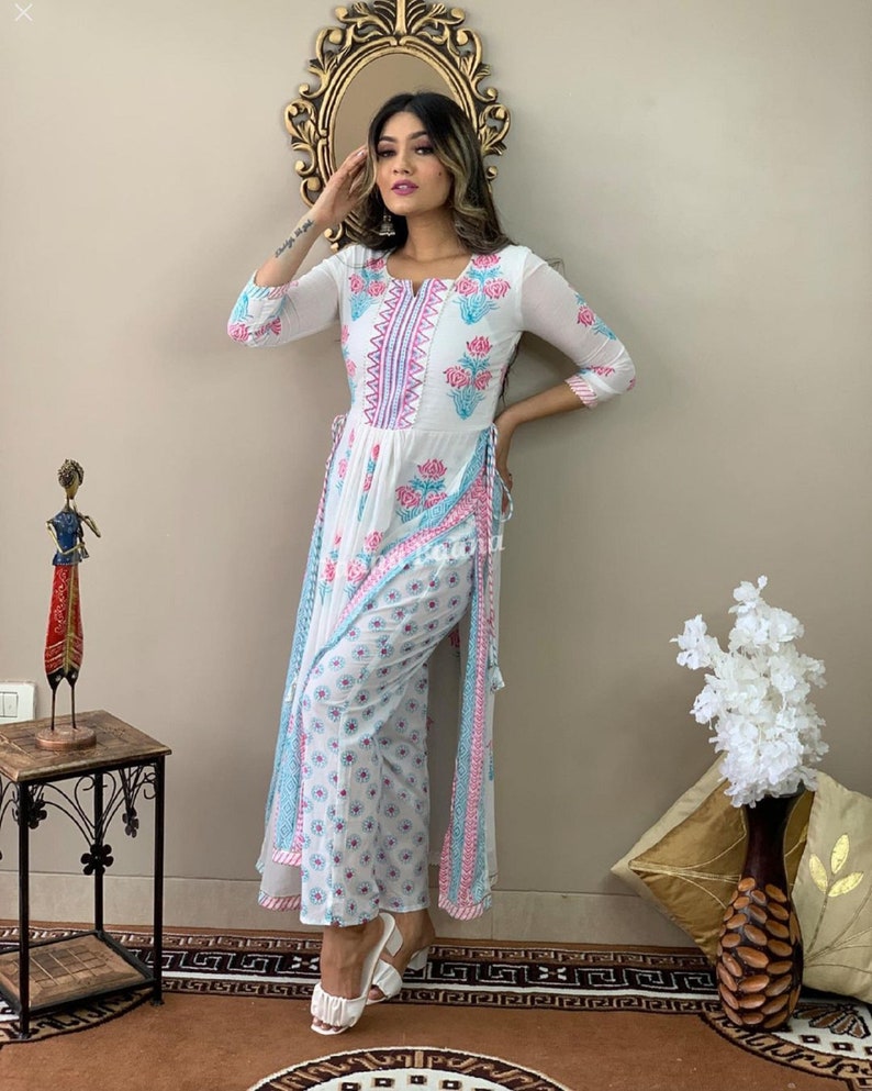 Viscose Rayon Nayra Cut Kurti with Hand Embroidery and Belt for Women – Multiple Colors, S to XXL