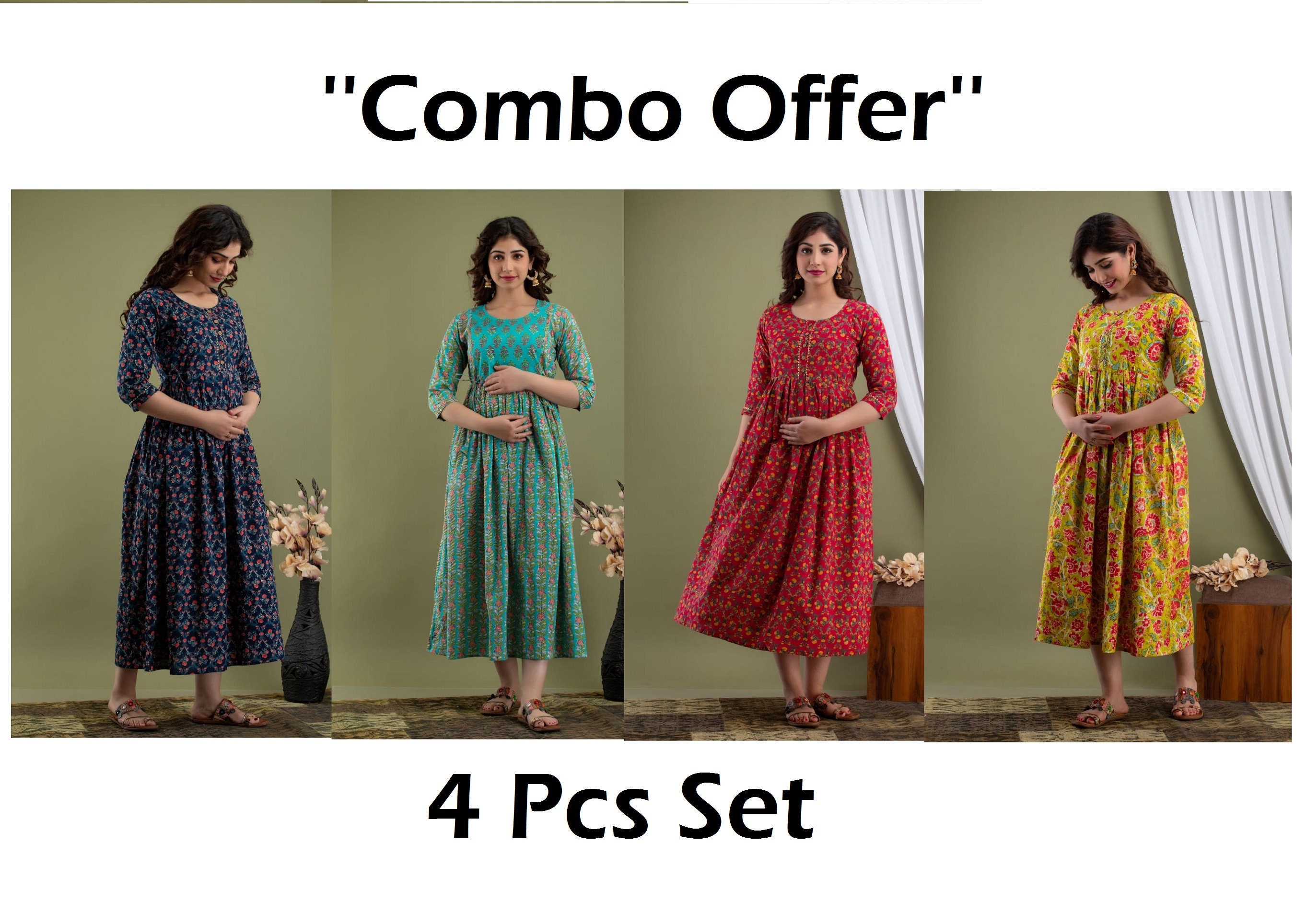 combo pack of long kurtis