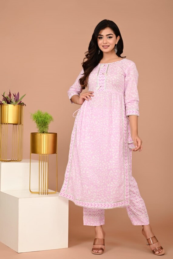 Pure Cotton Diwali Specail Naira Cut Design Beautifull Embroidery
