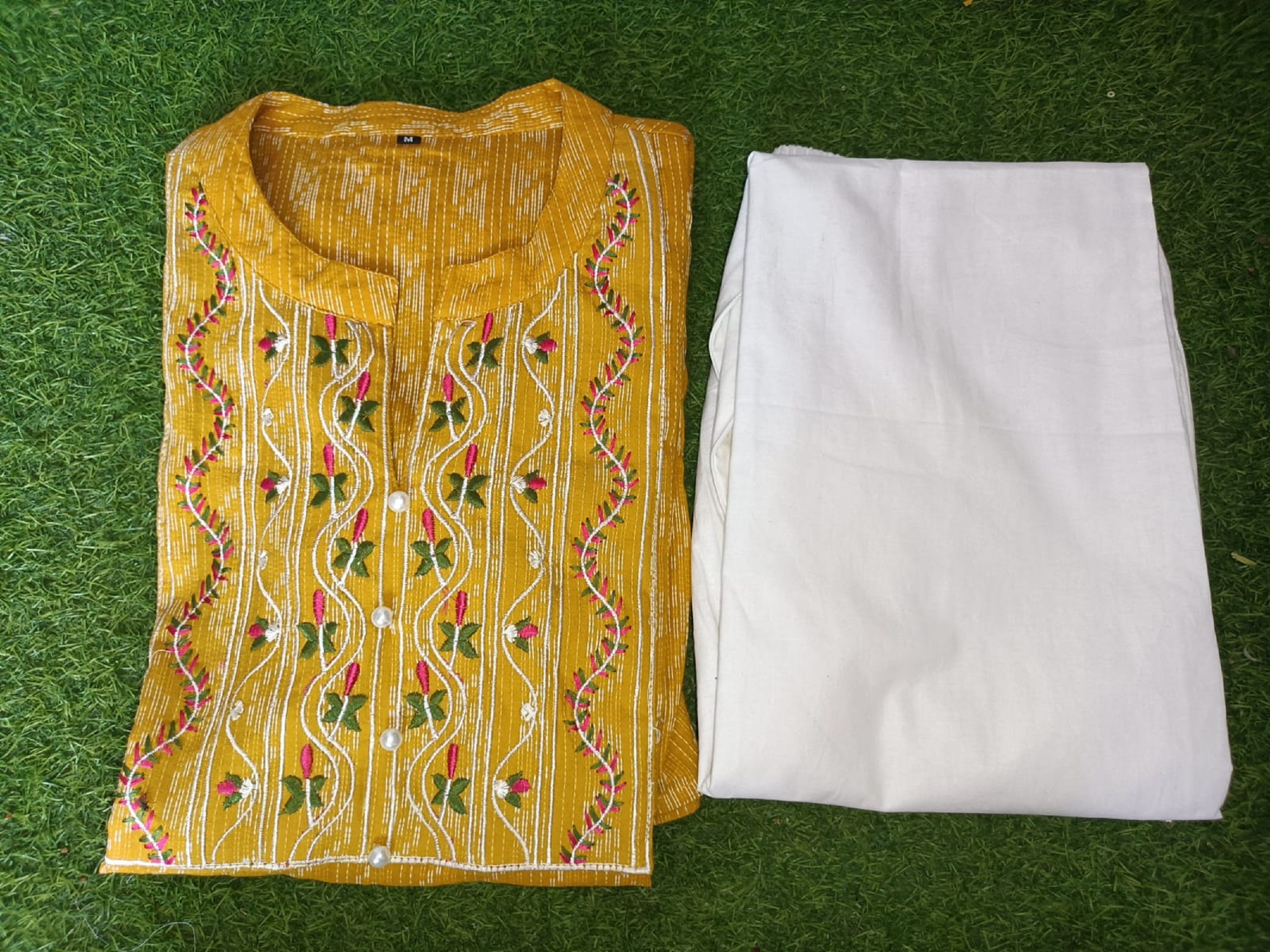 Hand Embroidery Cotton Ladies Kantha Stitch Kurtis, Age Group: Na, Back  Style: Na at Rs 375 in North 24 Parganas