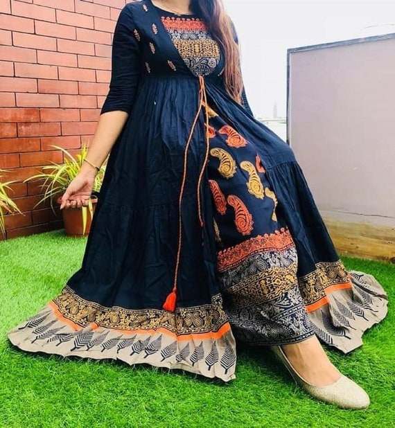 Long frock kurti with jacket sale