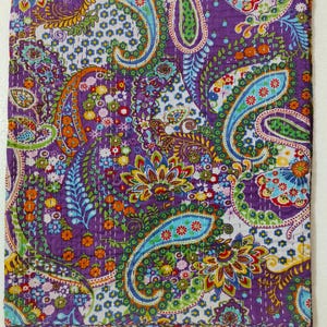 Boho PURPLE Queen handgemaakte Indiase katoenen kantha-quilt, Indiase sprei, vintage handgemaakte Gudari, gratis expresverzending in de VS/VK.