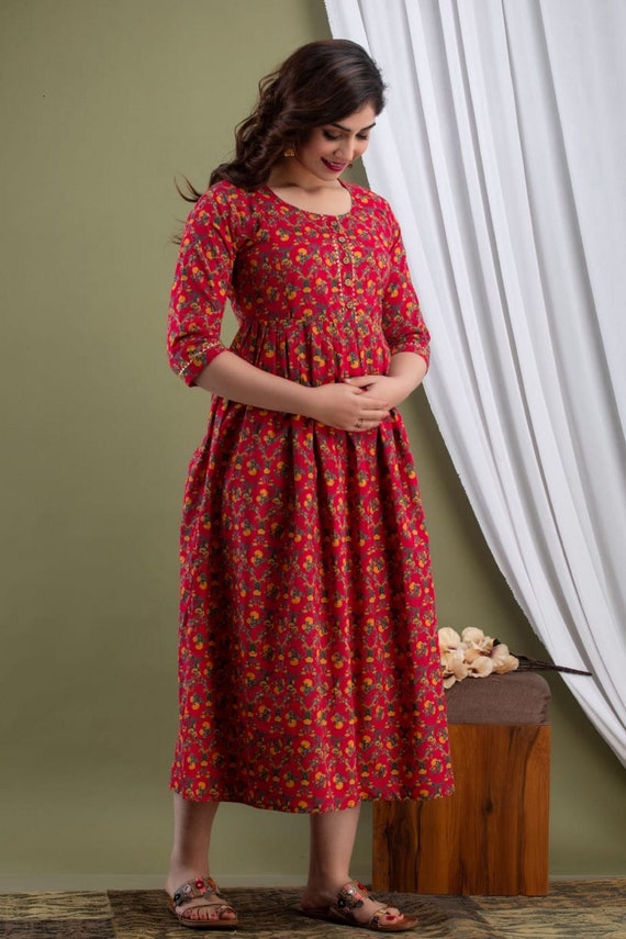 MomToBe Women's Rayon Maternity/Feeding Kurtis, Feature : Breathable, Style  : Plain at Rs 1,049 / Per Piece in Mumbai