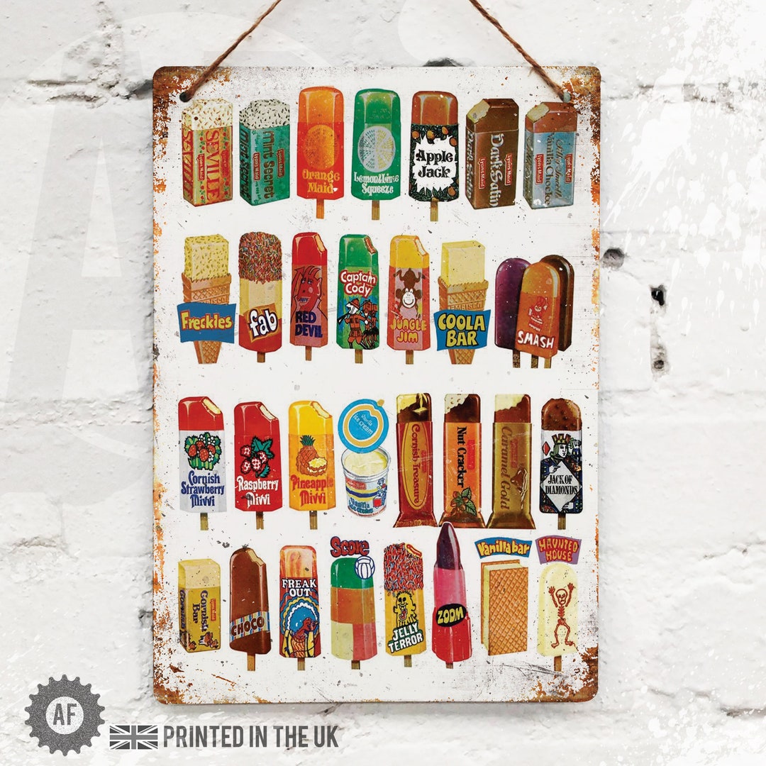 Ice Cream Lolly List Metal Sign Retro Ice Cream UK British Classic