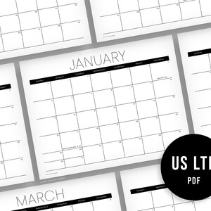 2022 Monthly Calendar Printable Federal Holidays Dates US | Etsy