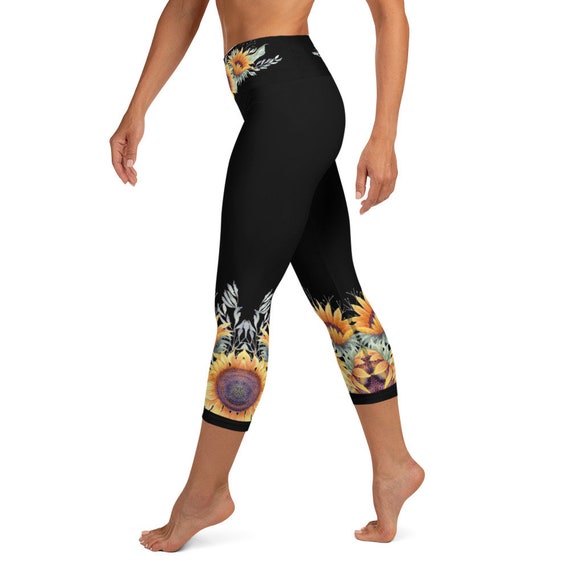 Super Soft Leggings Sunflower Capri 
