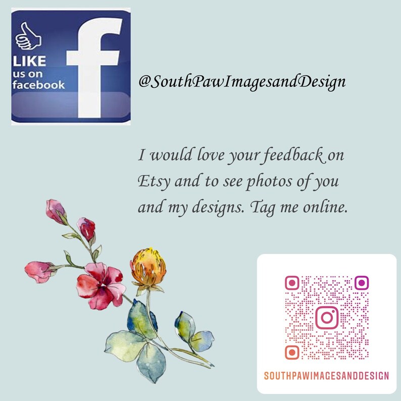Digital Download Antique Note Card Floral Thank You Card