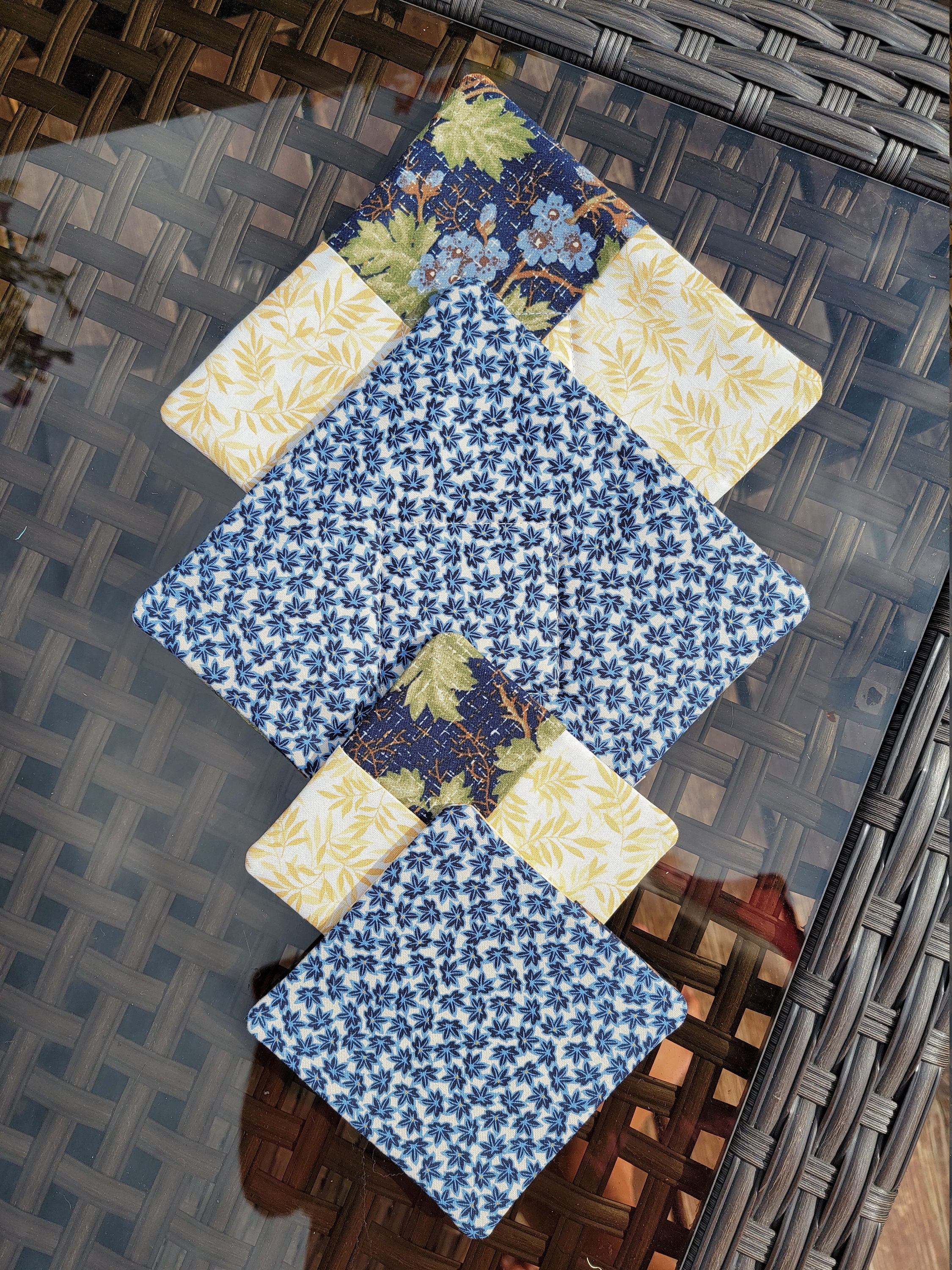 Floral Quilted Coasters Handmade Quilted Coasters Etsy