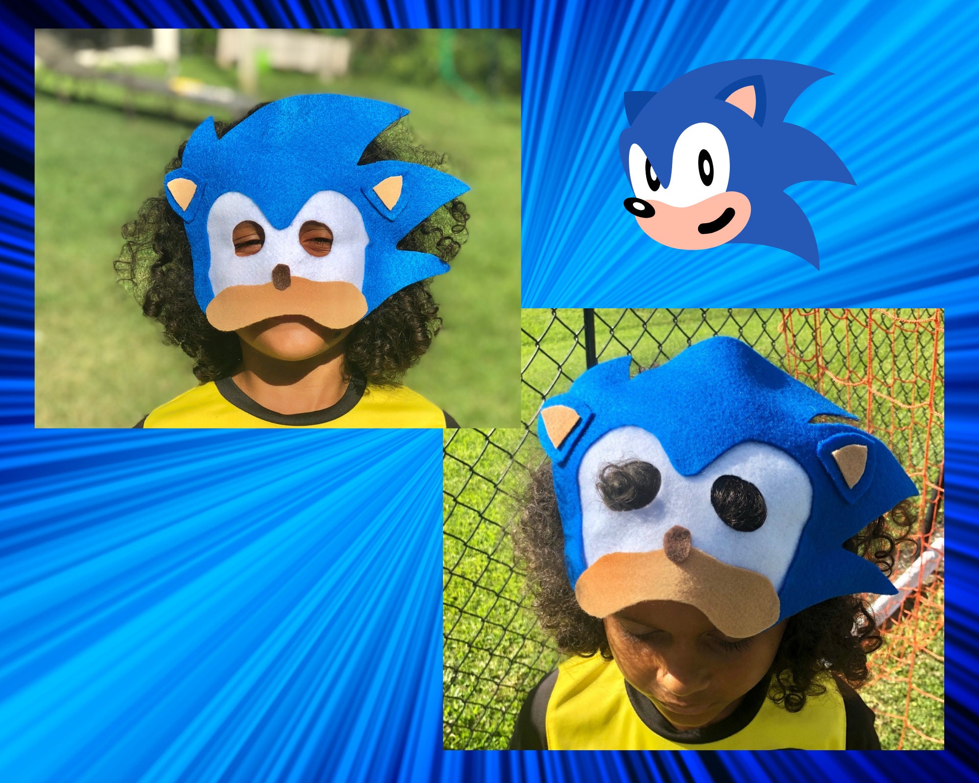 Printable Sonic Mask Template DIY Sonic Mask Blue Hedgehog Mask Mask