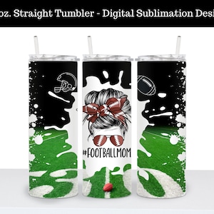 20 oz. Football Mom Skinny Tumbler Design | Tumbler Sublimation | Instant Digital Download | Straight Tumbler Design | Football Cup