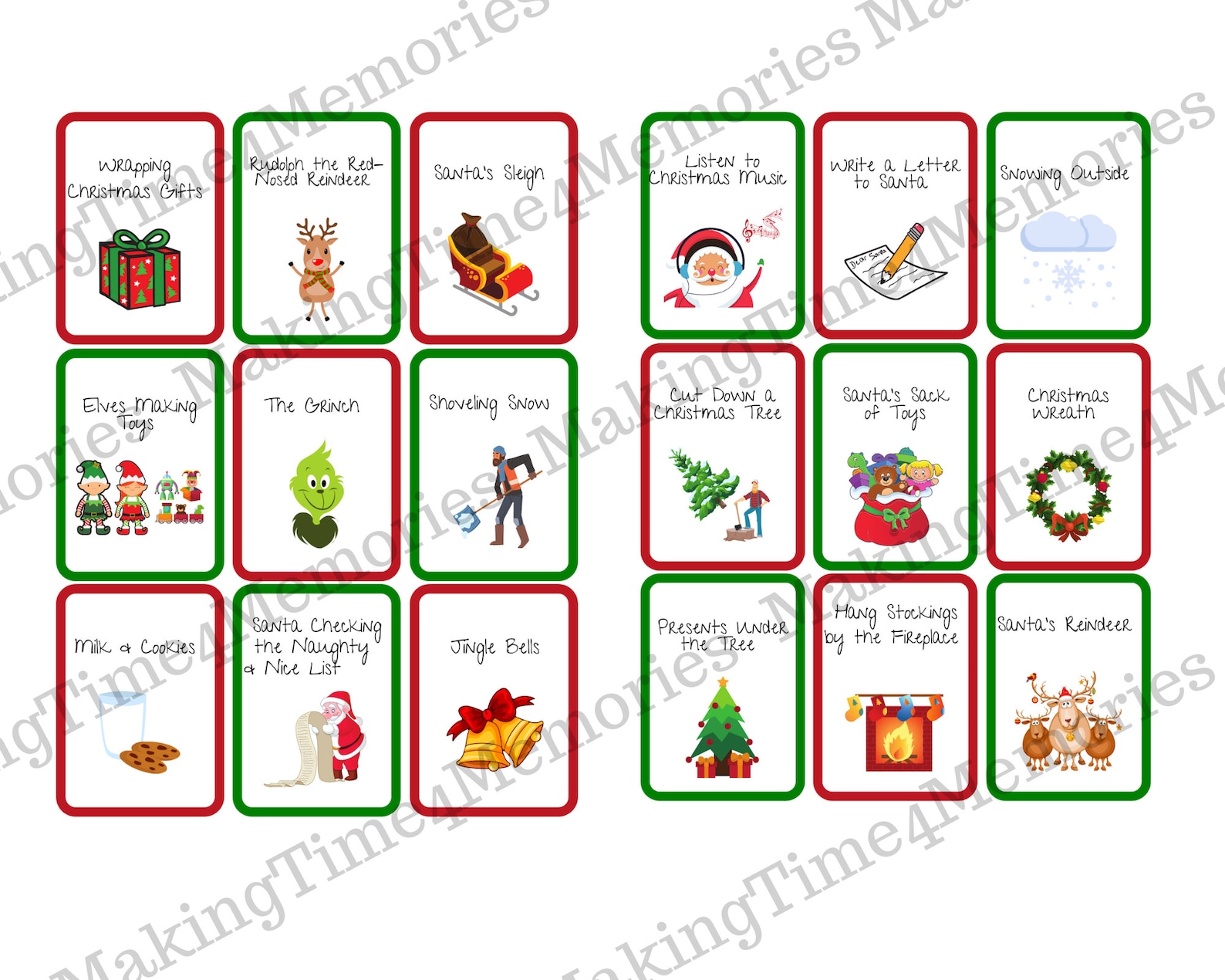 Printable Christmas Charades Christmas Charades for Kids Christmas