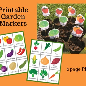 Printable Garden Markers | DIY Garden Markers | Vegetable Garden | Plant Labels | Garden Labels | Vegetable Markers
