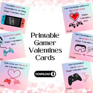 Printable Gamer Valentine&#39;s Day Cards | Classroom Valentines | Kids Valentine&#39;s Day Cards | Gaming Valentines | School Valentines