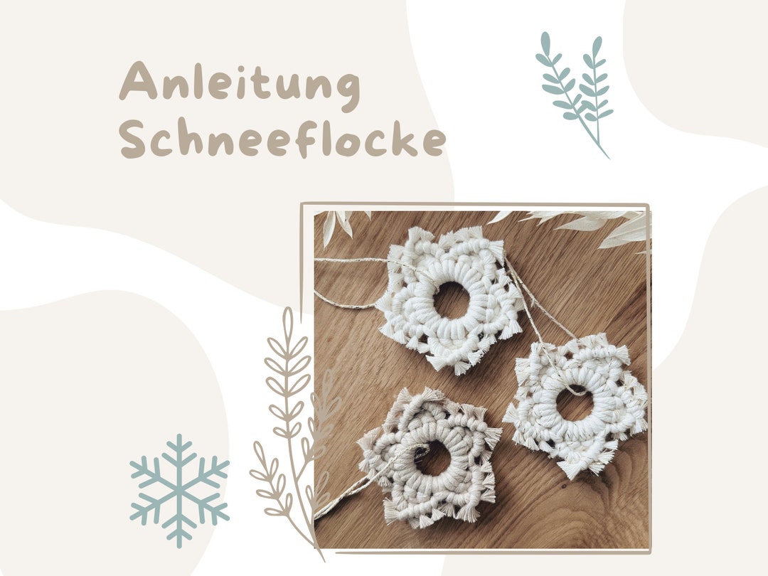 Snowflake PDF Instructions Macrame DIY German Christmas - Etsy